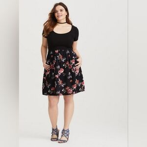 Torrid Skulls and Roses Skater Dress